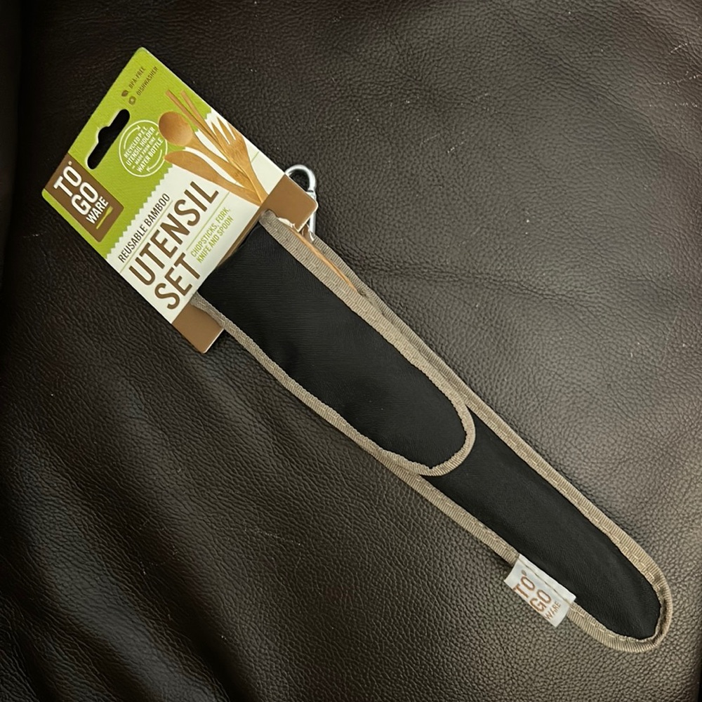 New Reusable Bamboo Utensil Set NWT